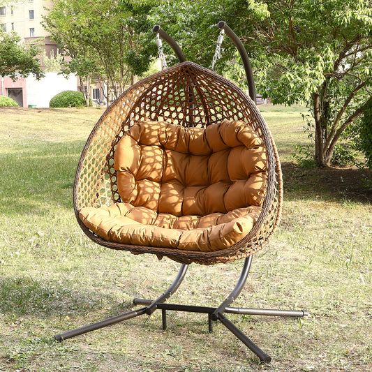 Large Double Egg - KD6 - Brown on Brown