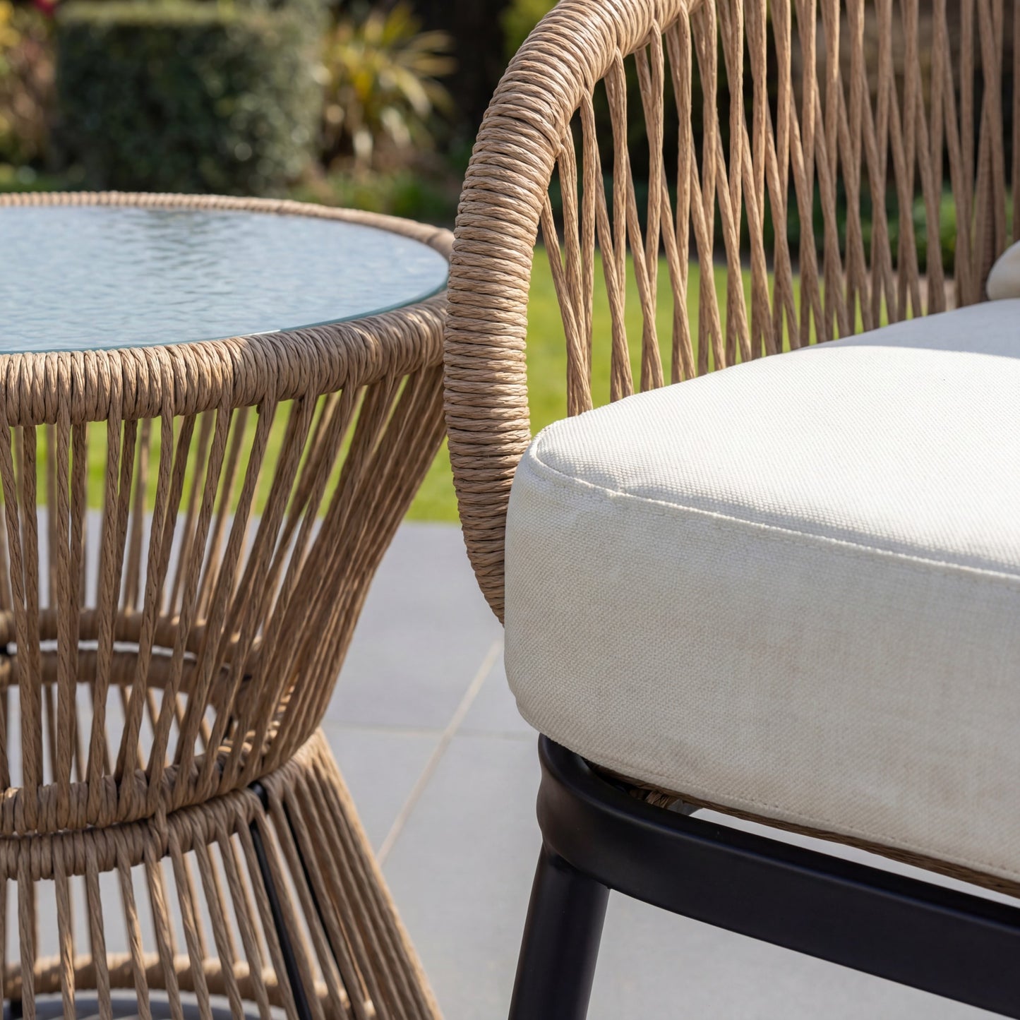 Florent 3 Piece Patio Set - Cream on Natural