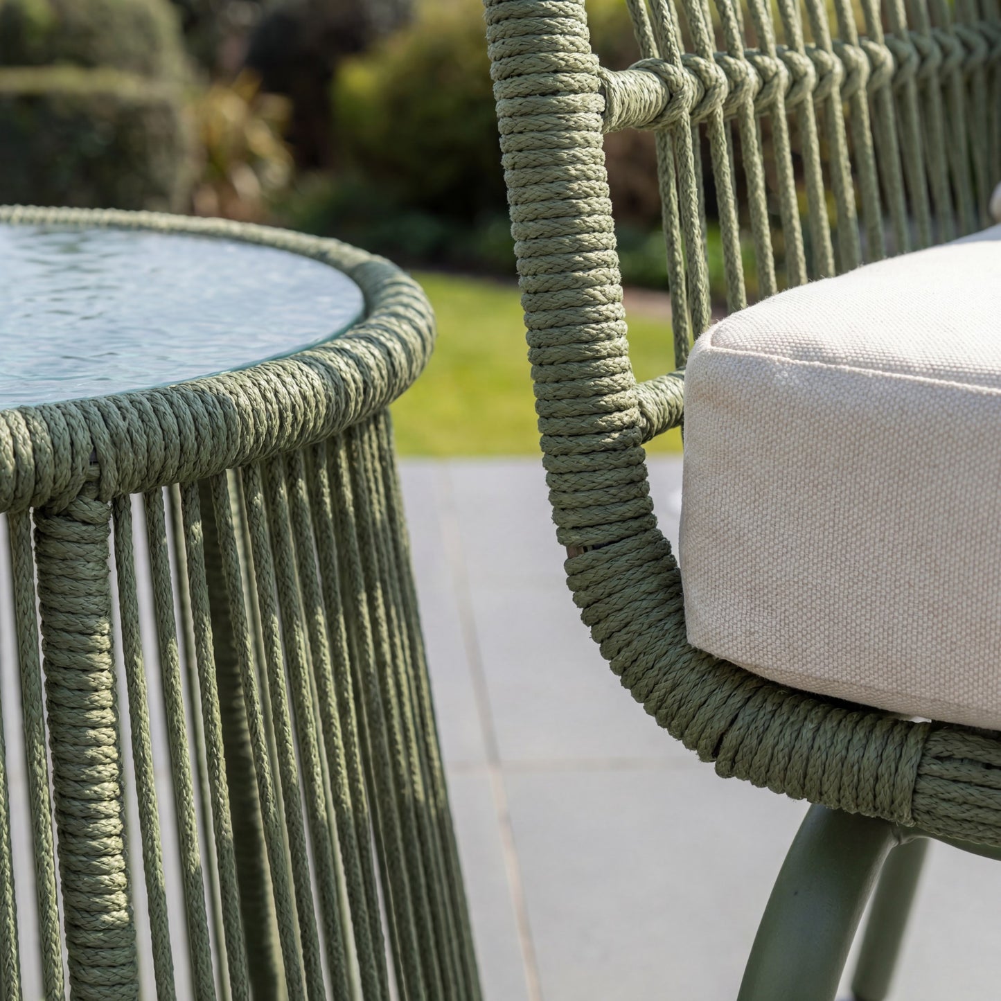 Carbini 3 Piece Patio Set - Cream on Green