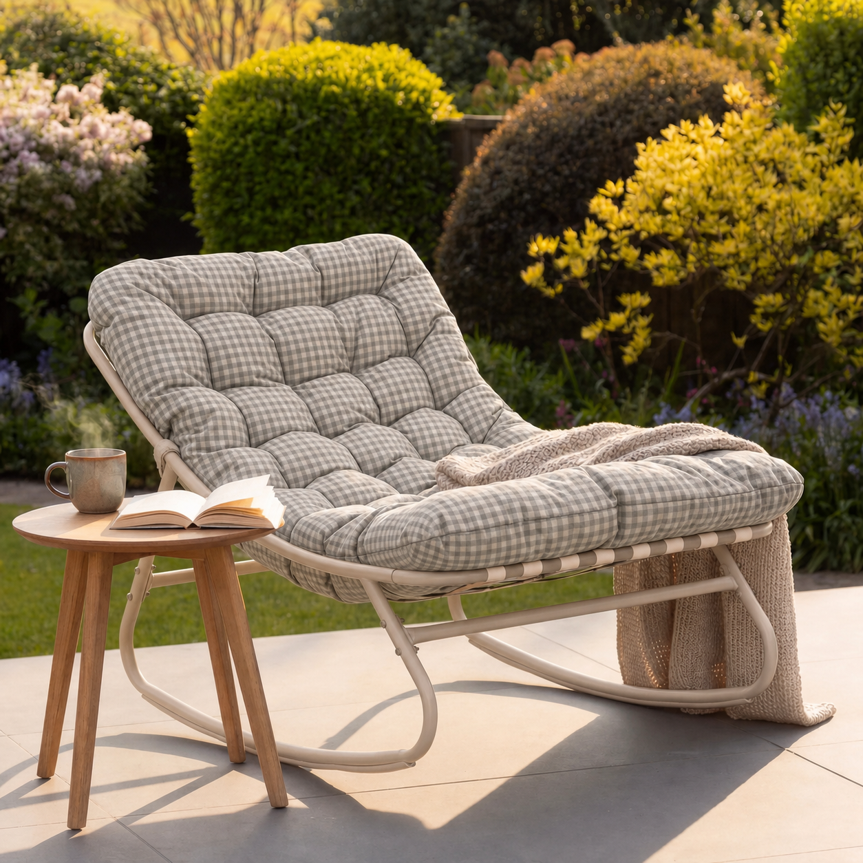 Softrock Outdoor Rocking Chair - Aqua & White