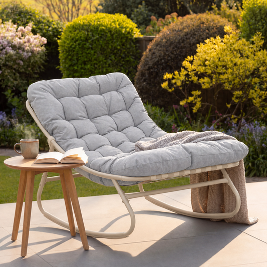 Softrock Outdoor Rocking Chair - Light Grey - Hanging Egg Chair