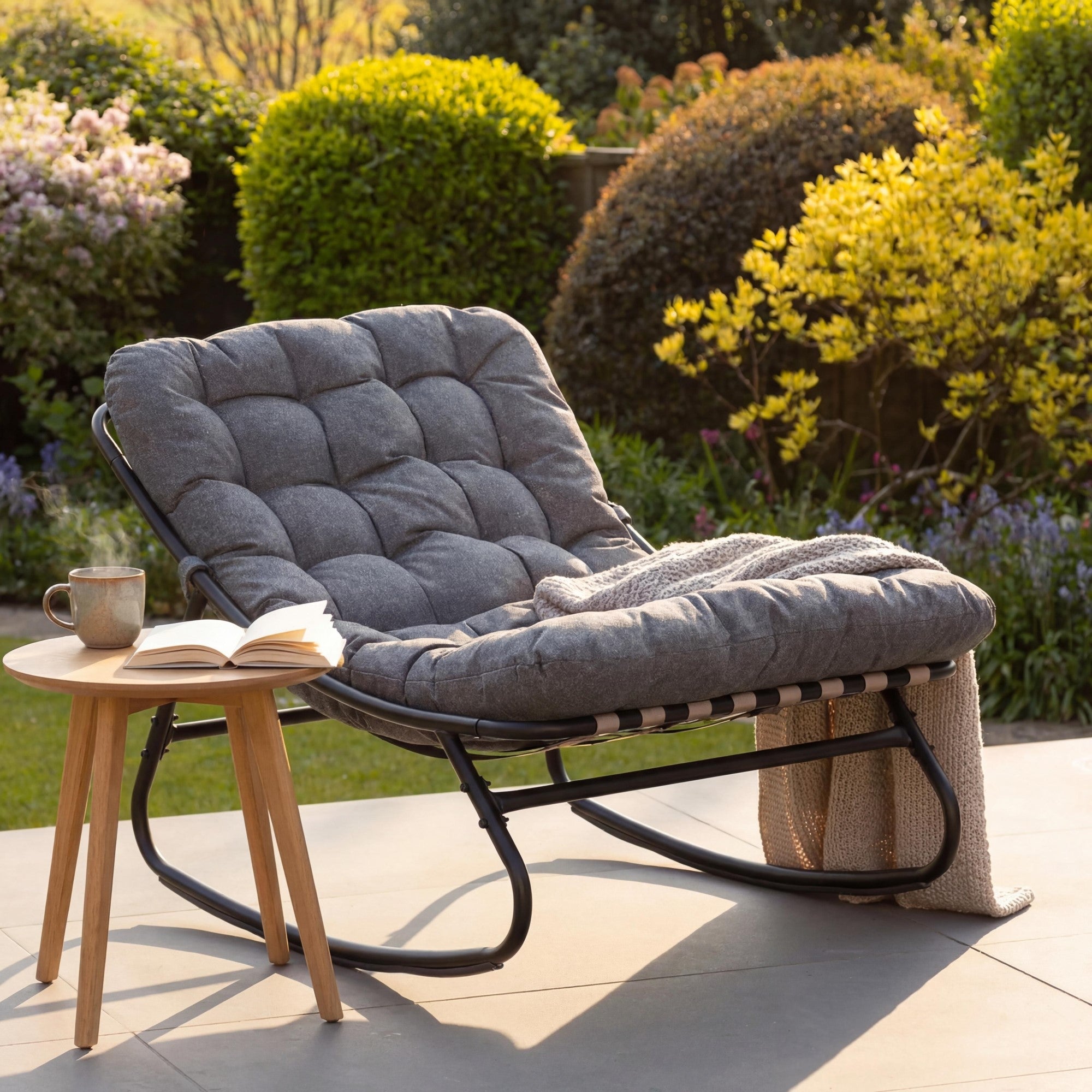 Solace Outdoor Rocking Chair - Grey – Comfy Egg